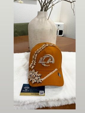 New Era Mustard Yellow Jeweled LA Logo Baseball Cap